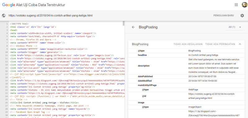 VioToko Data Terstruktur